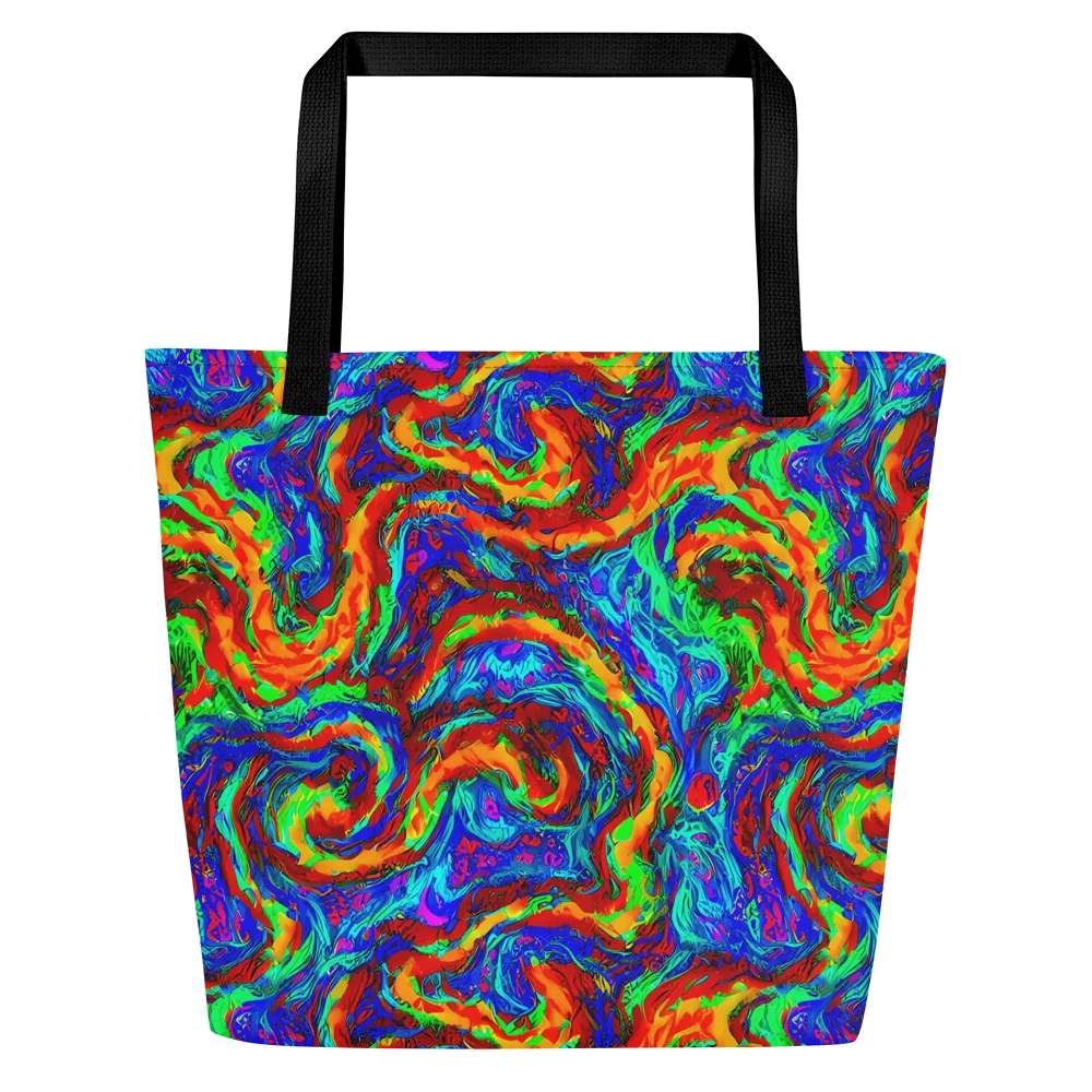 The Chromatic Rush on Large Tote Bag W/ Pocket — Front