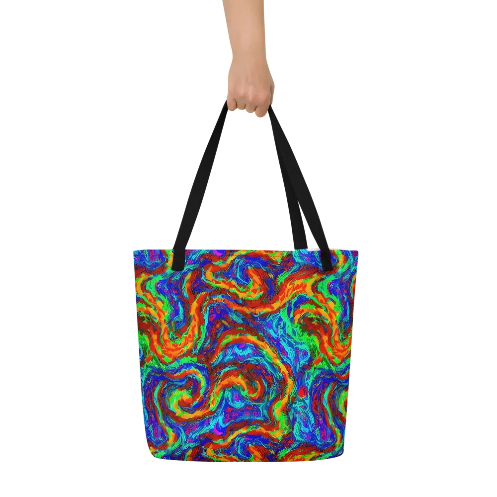 The Chromatic Rush on Large Tote Bag W/ Pocket — Front
