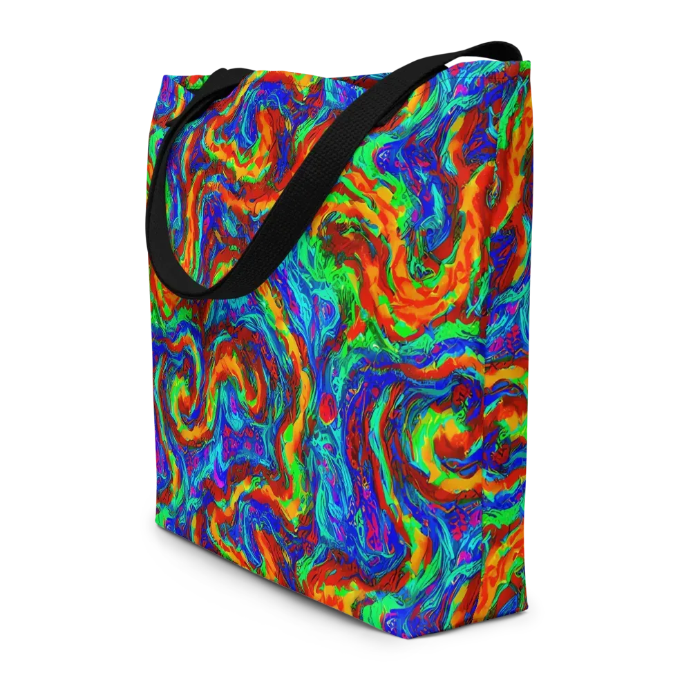 The Chromatic Rush on Large Tote Bag W/ Pocket — Front