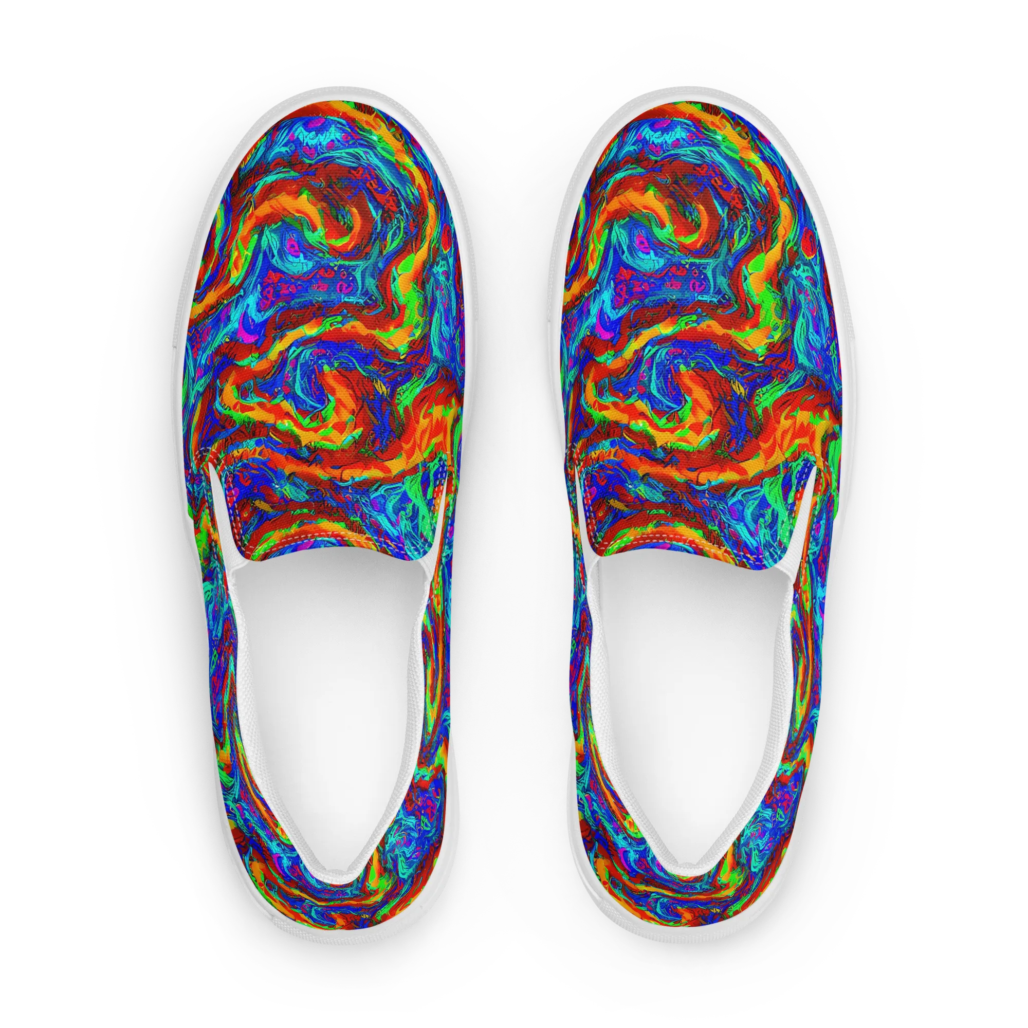 The Chromatic Rush on Women's Slip-On Canvas Shoes — Front