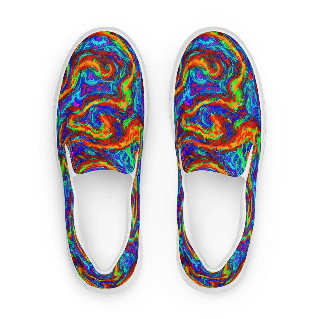 The Chromatic Rush on Women's Slip-On Canvas Shoes — Front