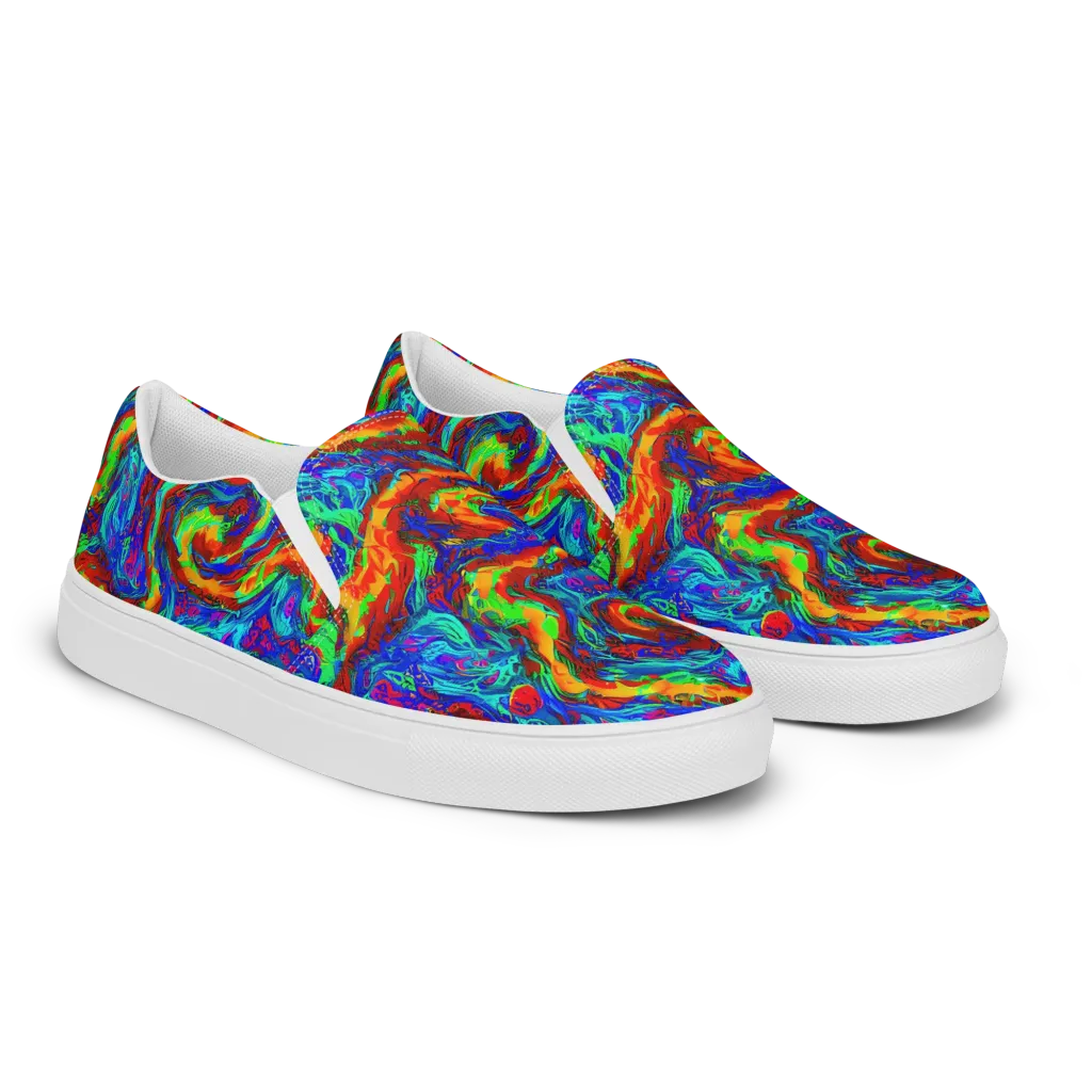 The Chromatic Rush on Women's Slip-On Canvas Shoes — Right Front
