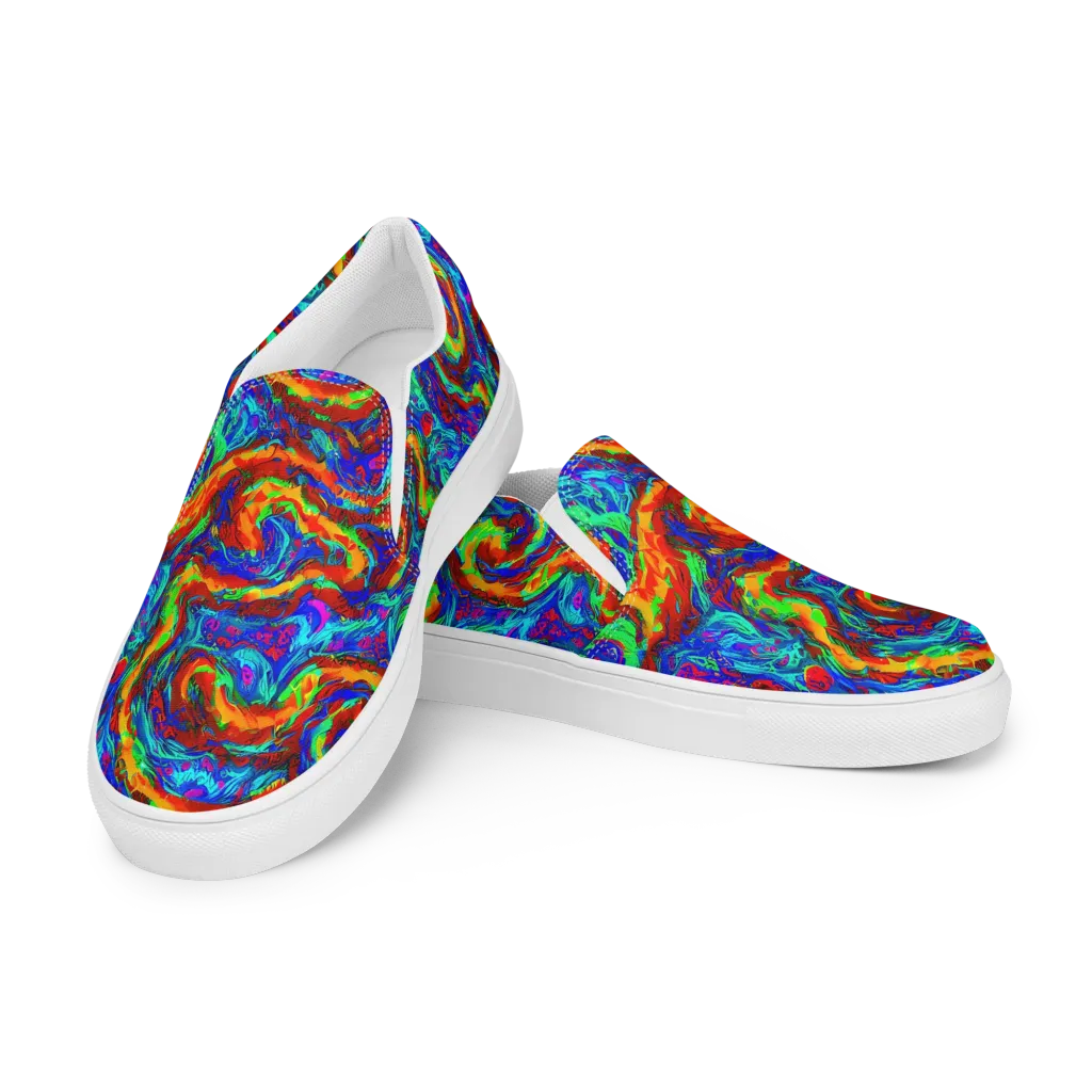 The Chromatic Rush on Women's Slip-On Canvas Shoes — Left Front