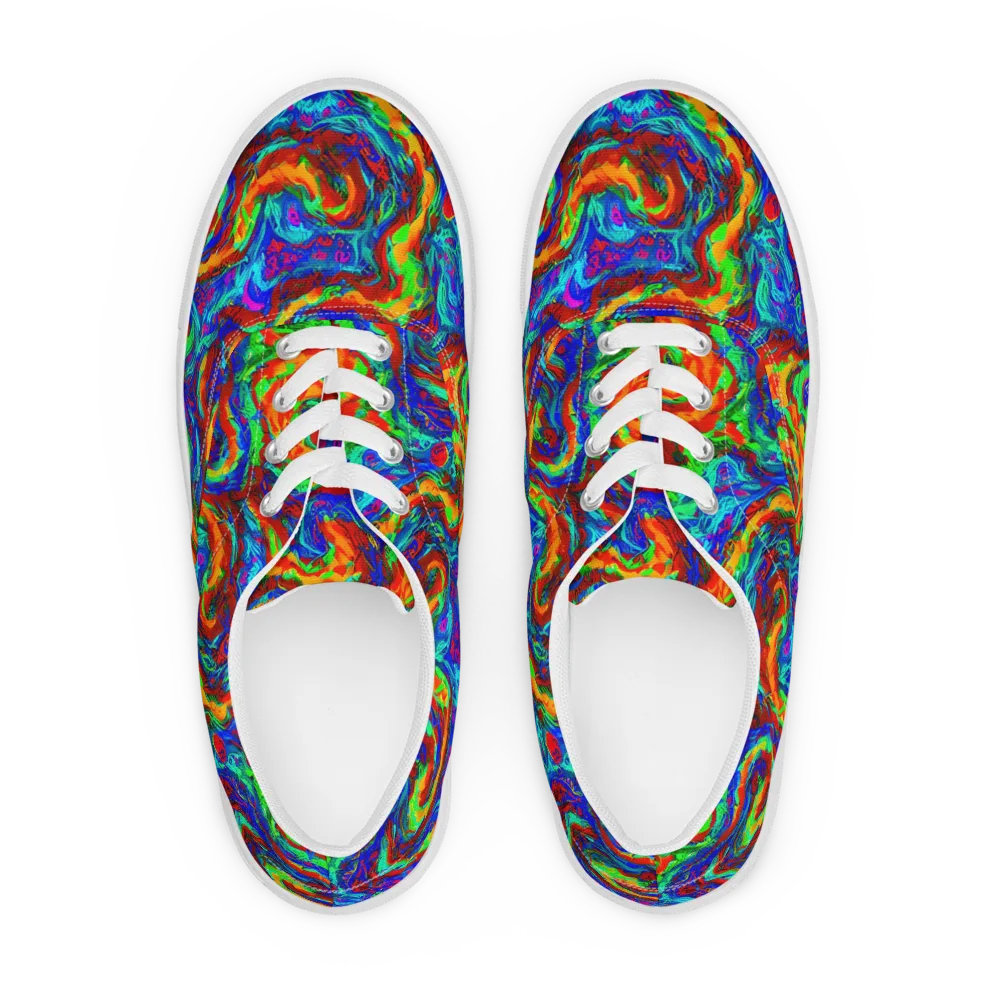 The Chromatic Rush on Men's Lace-Up Canvas Shoes — Front