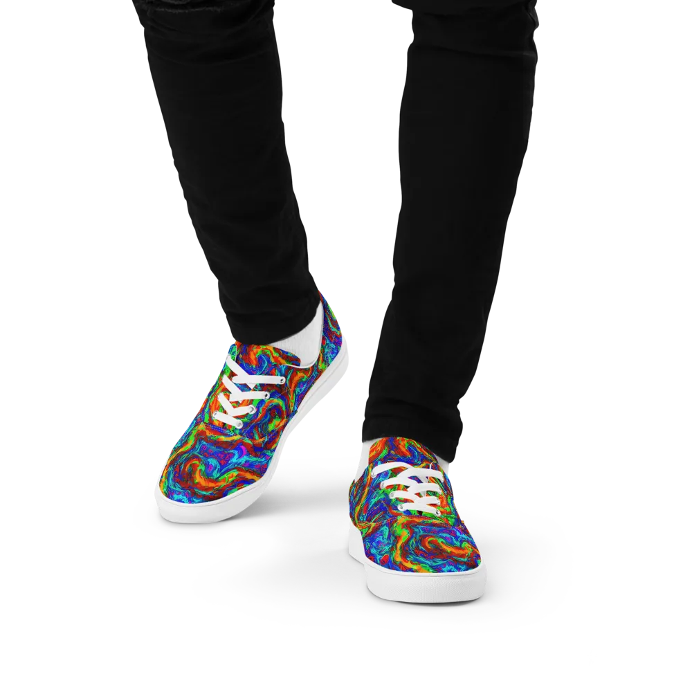 The Chromatic Rush on Men's Lace-Up Canvas Shoes — Front