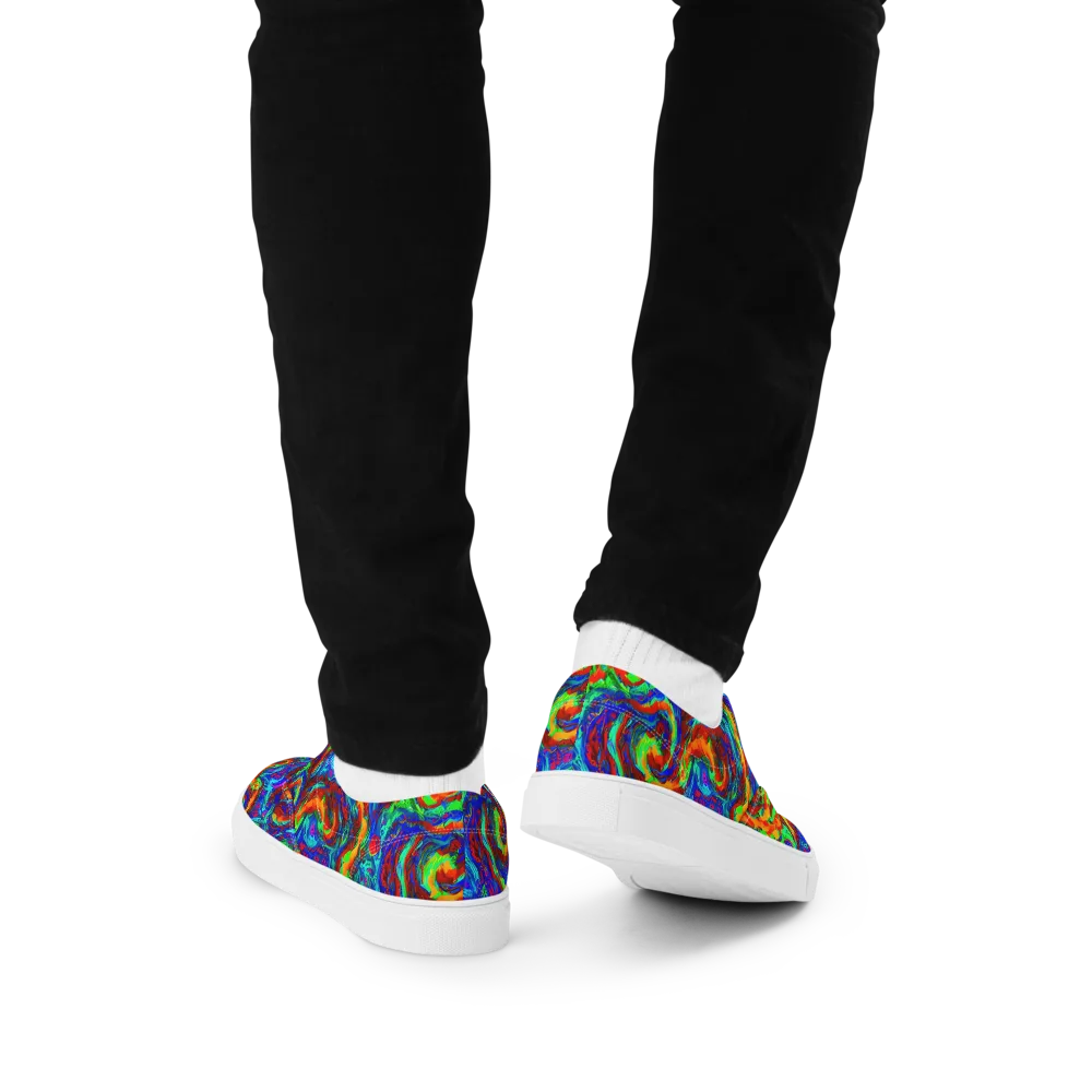 The Chromatic Rush on Men's Lace-Up Canvas Shoes — Back