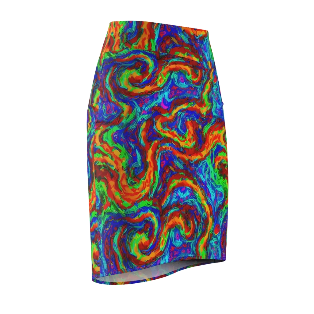 The Chromatic Rush on Pencil Skirt — Front Side