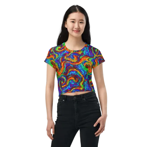 The Chromatic Rush on a Crop Tee