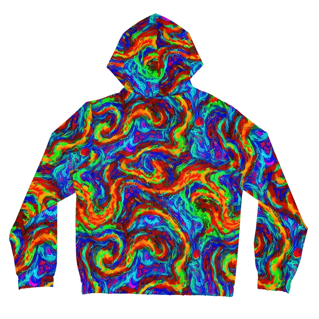 The Chromatic Rush on Women's Full-Zip Hoodie — Back