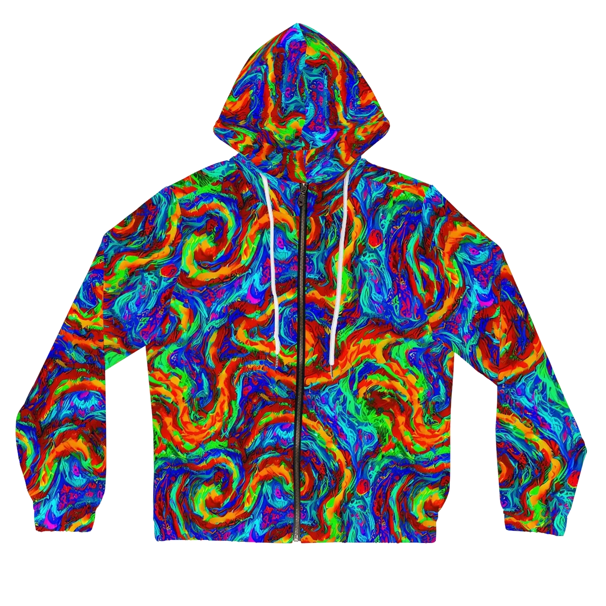 The Chromatic Rush on Women's Full-Zip Hoodie — Front