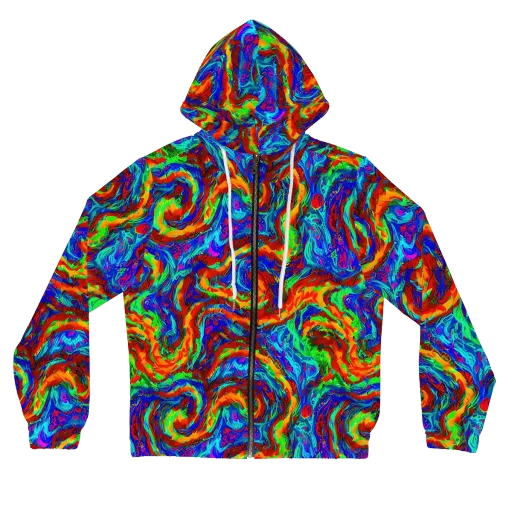 The Chromatic Rush on a Women's Full-Zip Hoodie
