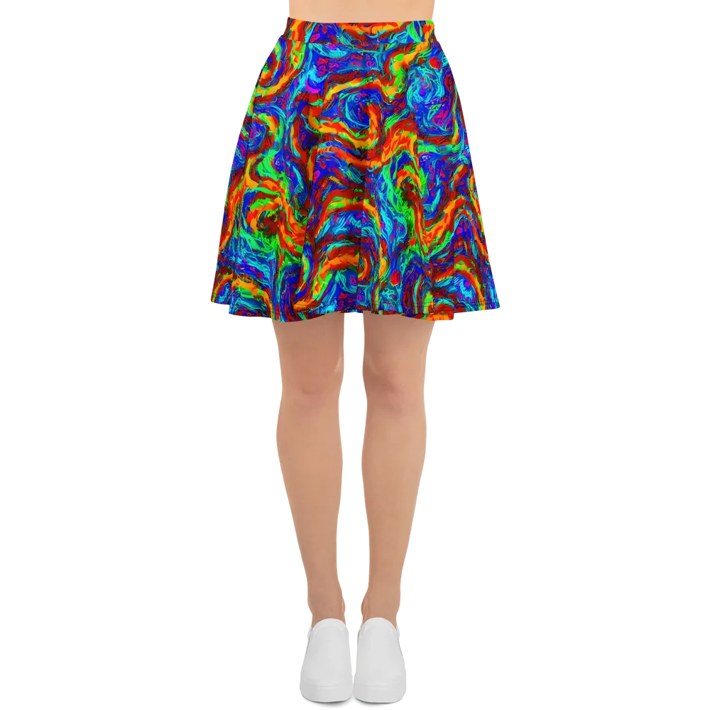 The Chromatic Rush on Skater Skirt — Front
