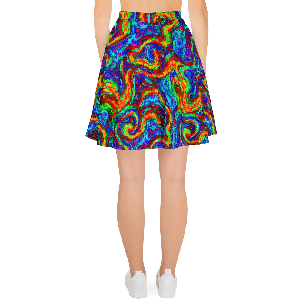 The Chromatic Rush on Skater Skirt — Back