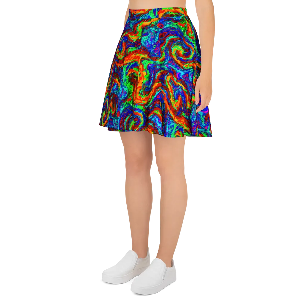 The Chromatic Rush on Skater Skirt — Left