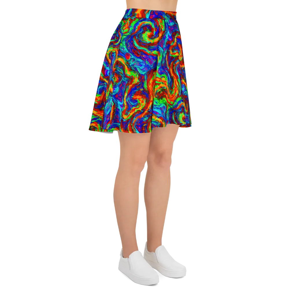 The Chromatic Rush on Skater Skirt — Right