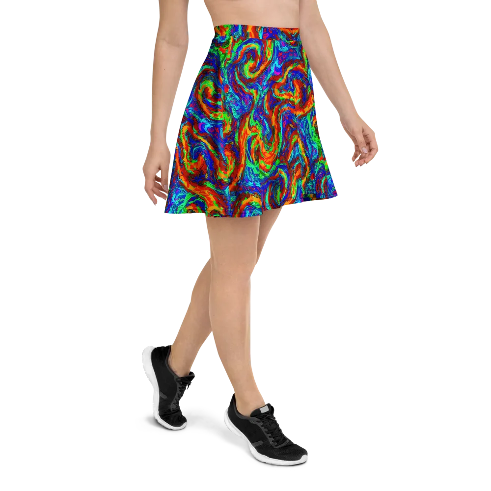 The Chromatic Rush on Skater Skirt — Right