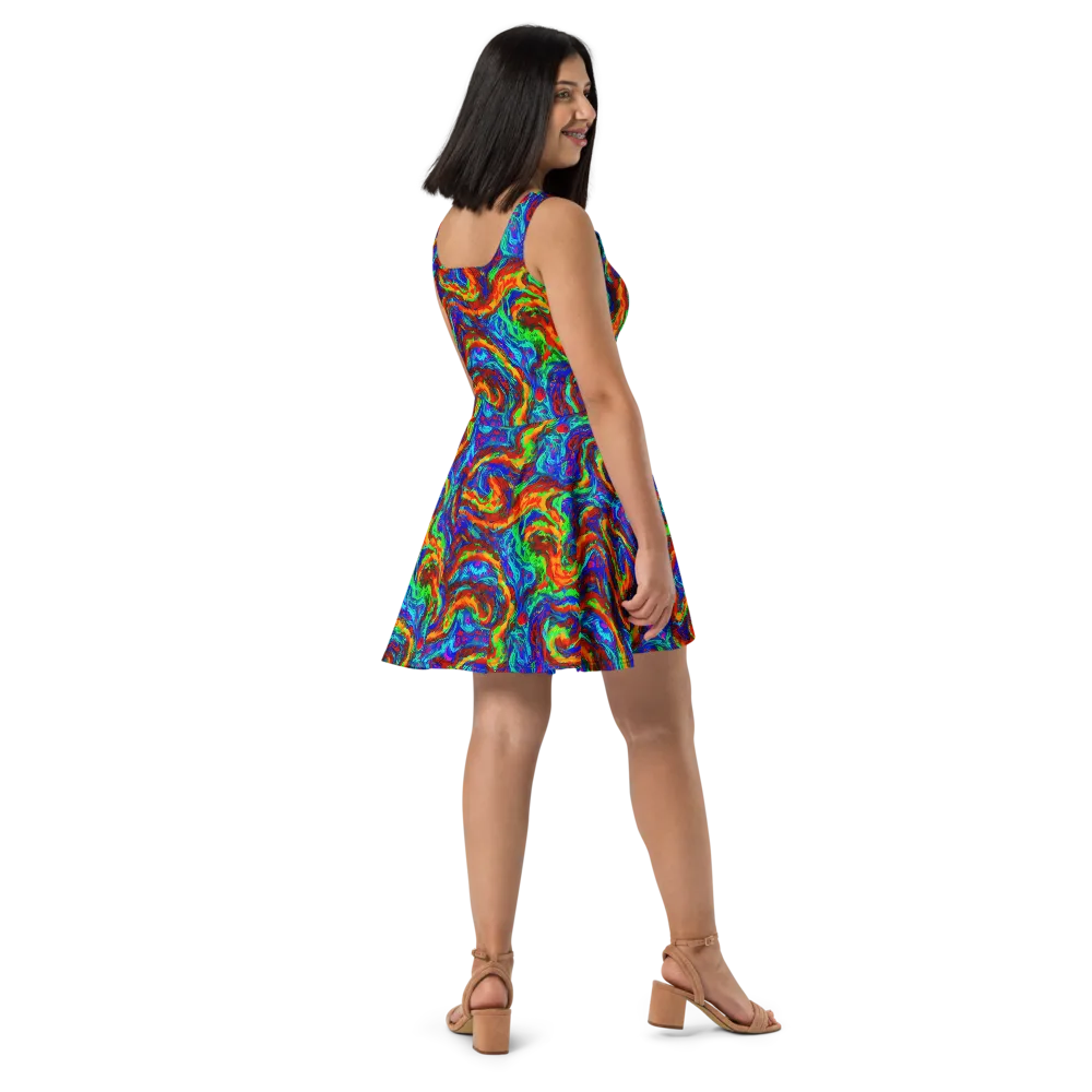 The Chromatic Rush on Skater Dress — Right