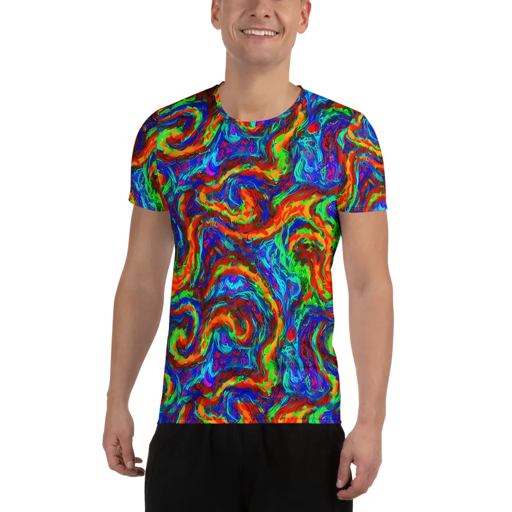 The Chromatic Rush on Men's Athletic T-Shirt — Front