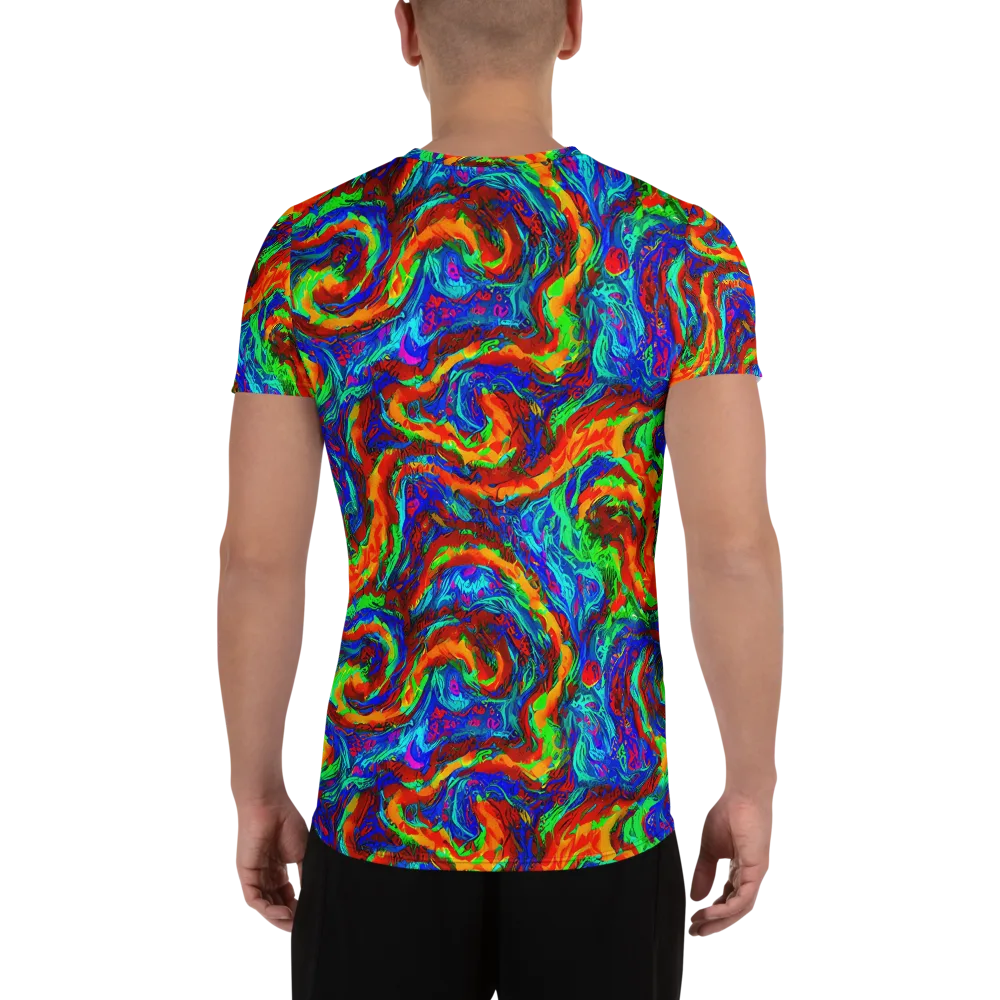 The Chromatic Rush on Men's Athletic T-Shirt — Back