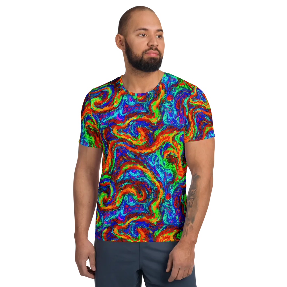The Chromatic Rush on Men's Athletic T-Shirt — Front