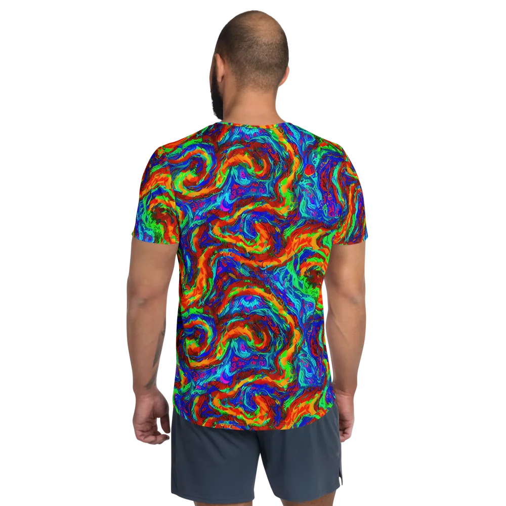The Chromatic Rush on Men's Athletic T-Shirt — Back