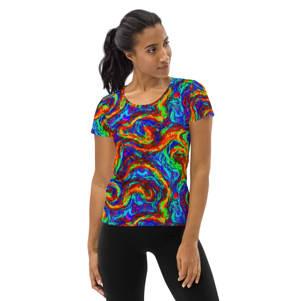 The Chromatic Rush on Women's Athletic T-Shirt — Front