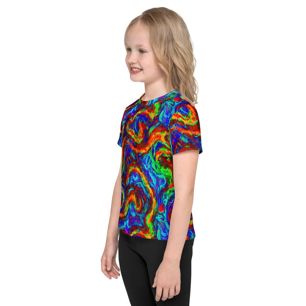 The Chromatic Rush on Kids Crew Neck T-Shirt — Left