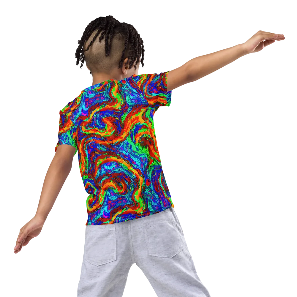 The Chromatic Rush on Kids Crew Neck T-Shirt — Back
