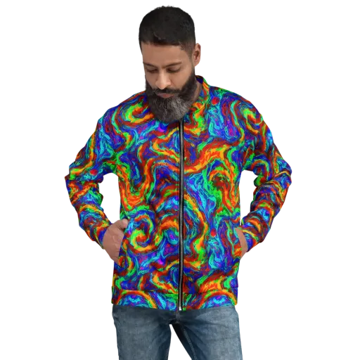 The Chromatic Rush on a Bomber Jacket