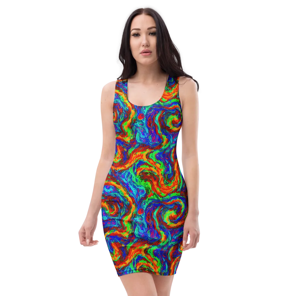 The Chromatic Rush on Bodycon Dress — Front