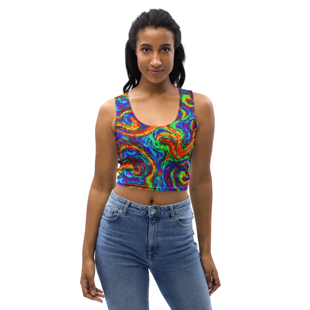 The Chromatic Rush on Crop Top — Front