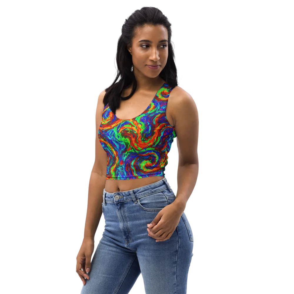 The Chromatic Rush on Crop Top — Left Front
