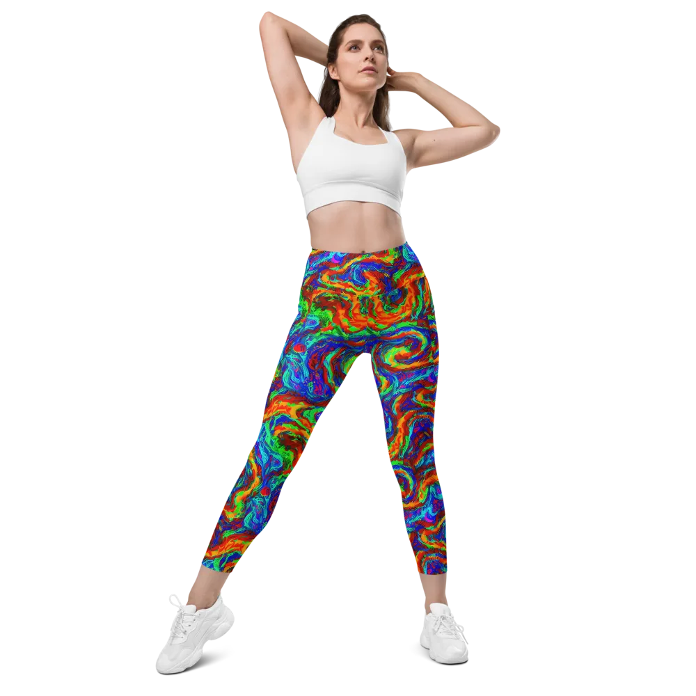 The Chromatic Rush on Leggings with Pockets — Front