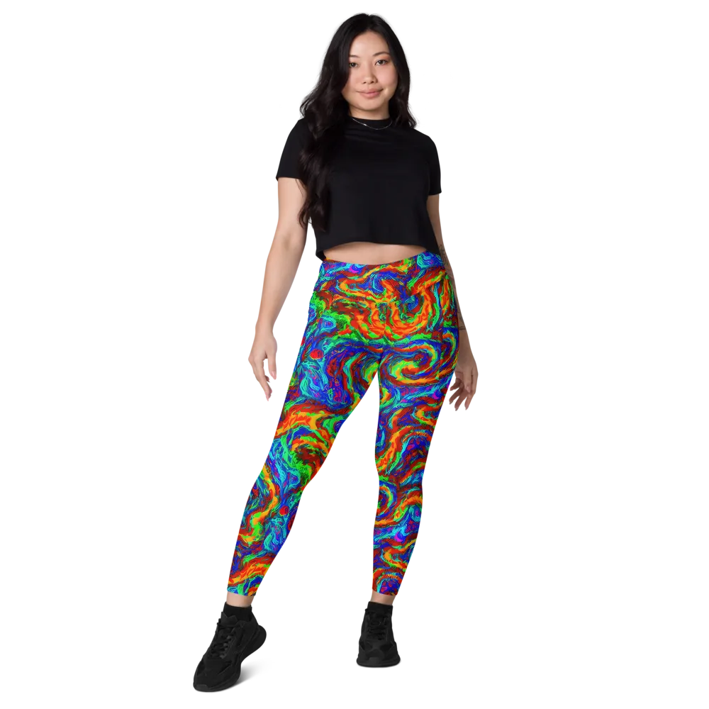 The Chromatic Rush on Leggings with Pockets — Front