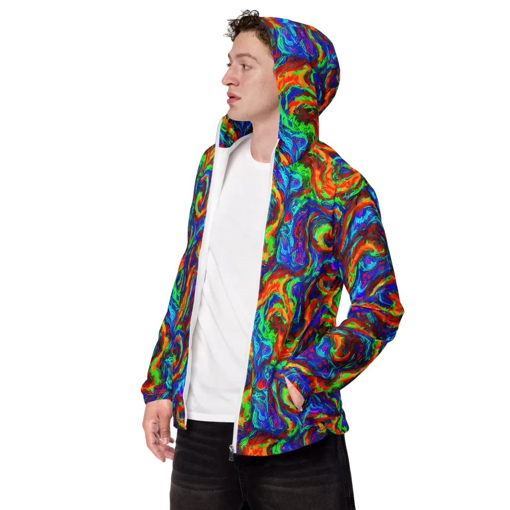The Chromatic Rush on Men's Windbreaker — Left Front