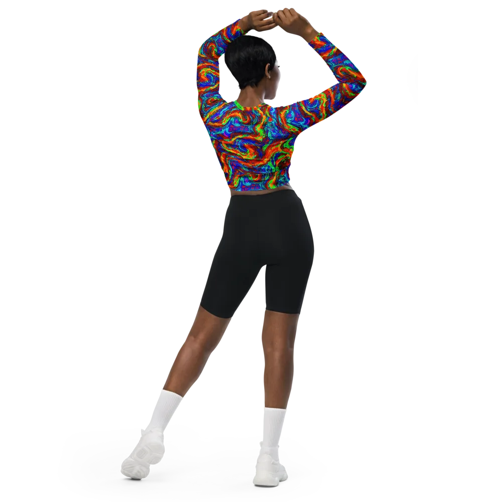 The Chromatic Rush on Long Sleeve Crop Top — Back