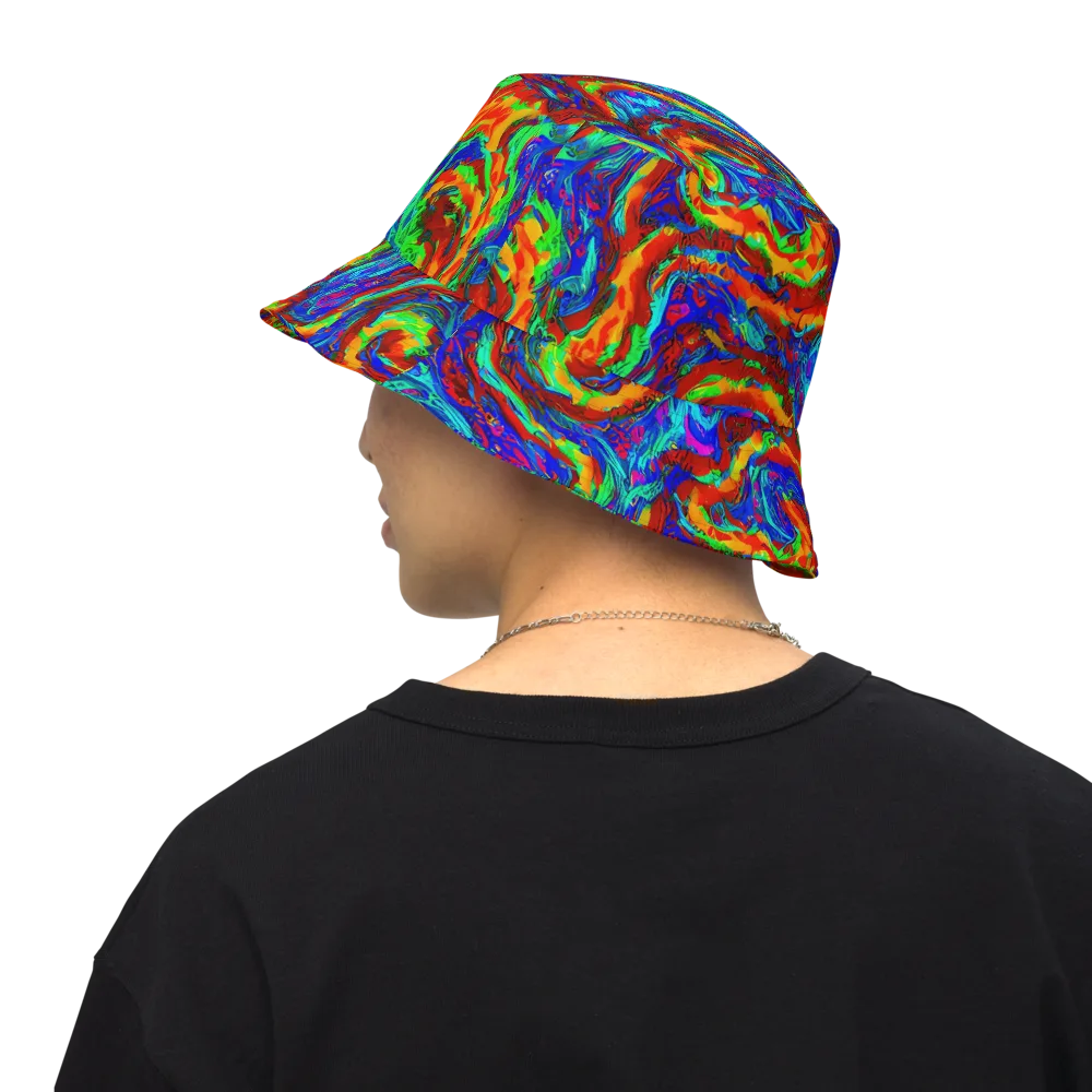 The Chromatic Rush on Reversible Bucket Hat — Back Inside