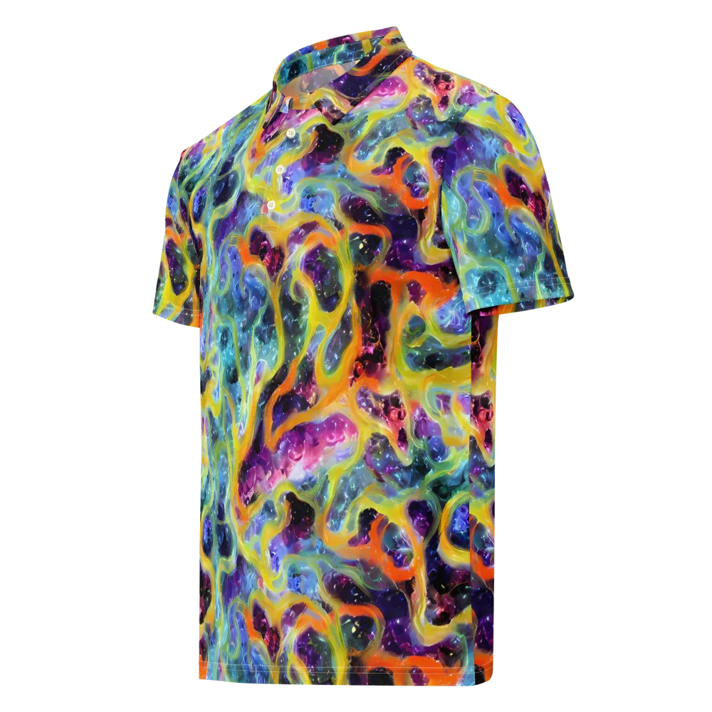 Electric Rivulet on Men's Slim Fit Polo Shirt — Left Front
