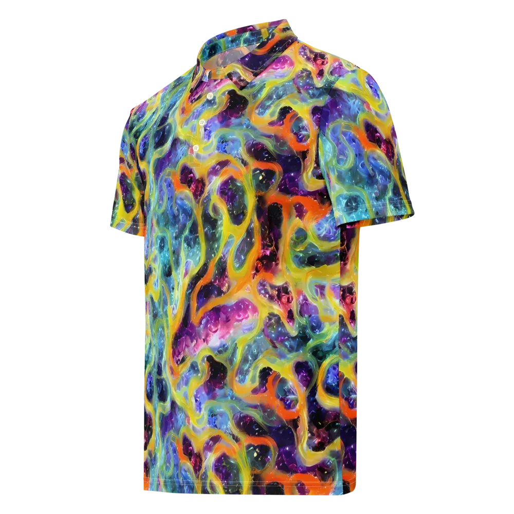 Electric Rivulet on Men's Slim Fit Polo Shirt — Left Front