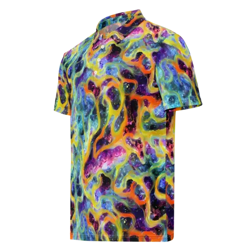 Electric Rivulet on a Men's Slim Fit Polo Shirt