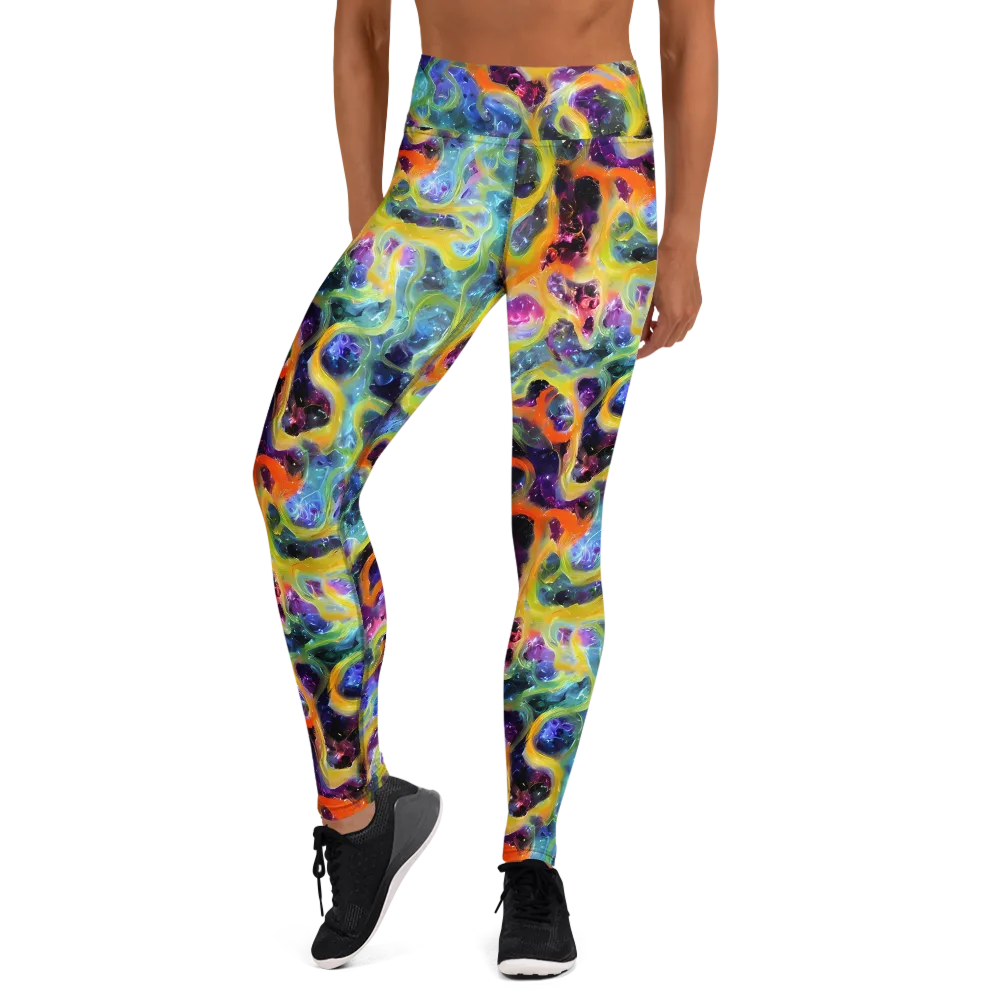 Electric Rivulet on Yoga Leggings — Front