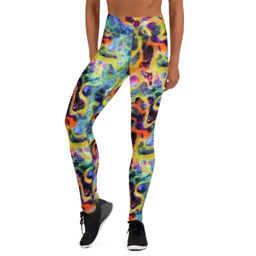 Electric Rivulet on a Yoga Leggings