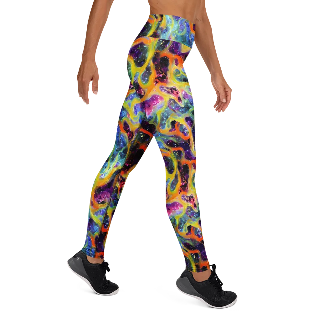 Electric Rivulet on Yoga Leggings — Right