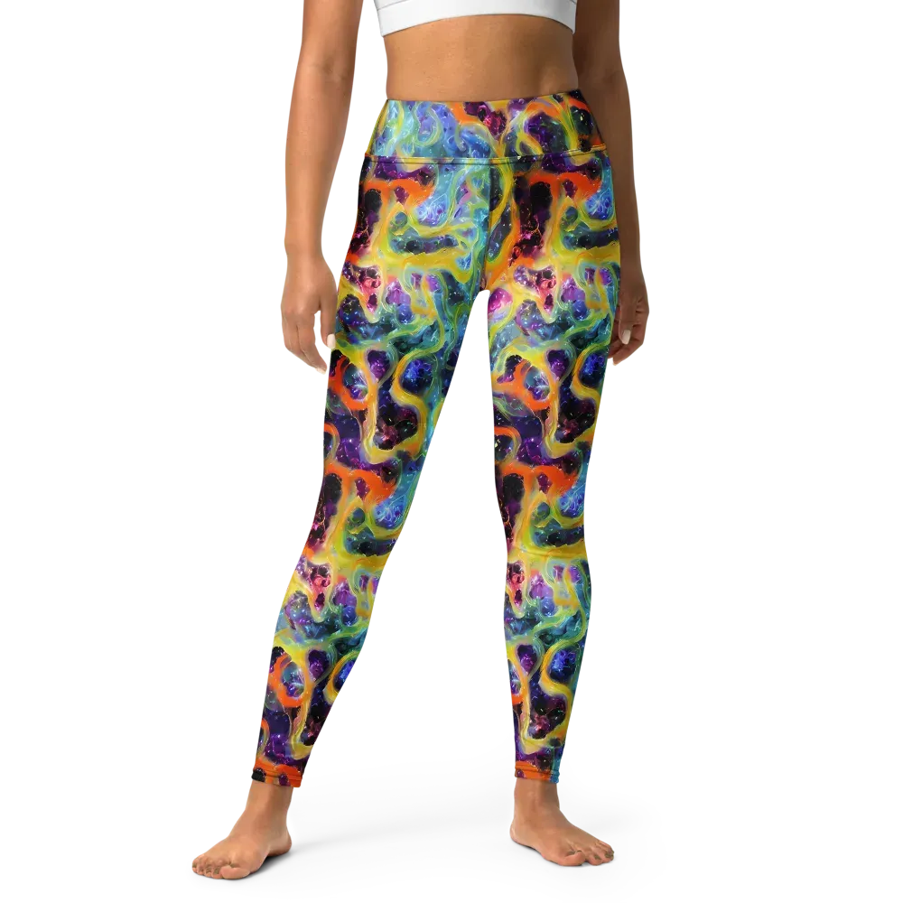 Electric Rivulet on Yoga Leggings — Front