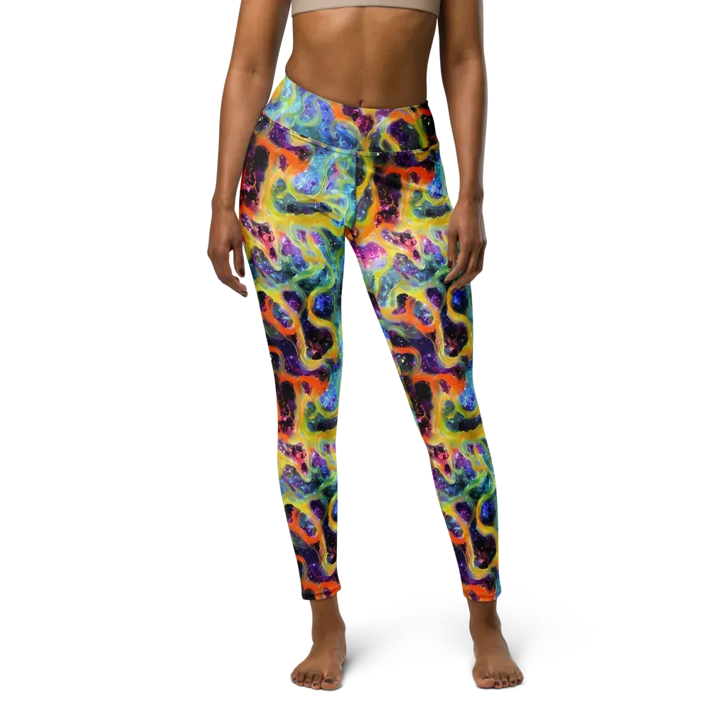 Electric Rivulet on Yoga Leggings — Front