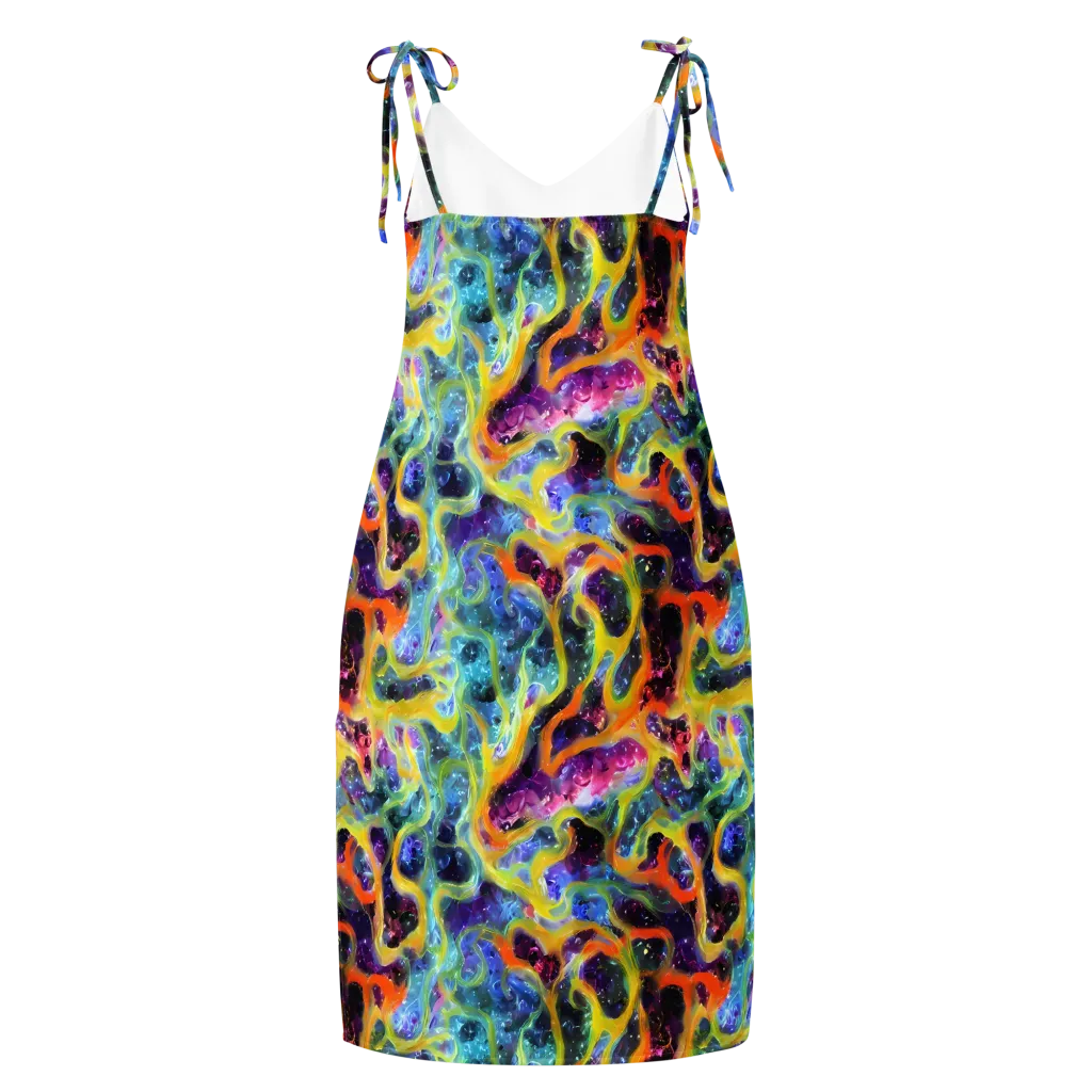 Electric Rivulet on Slip Dress — Back
