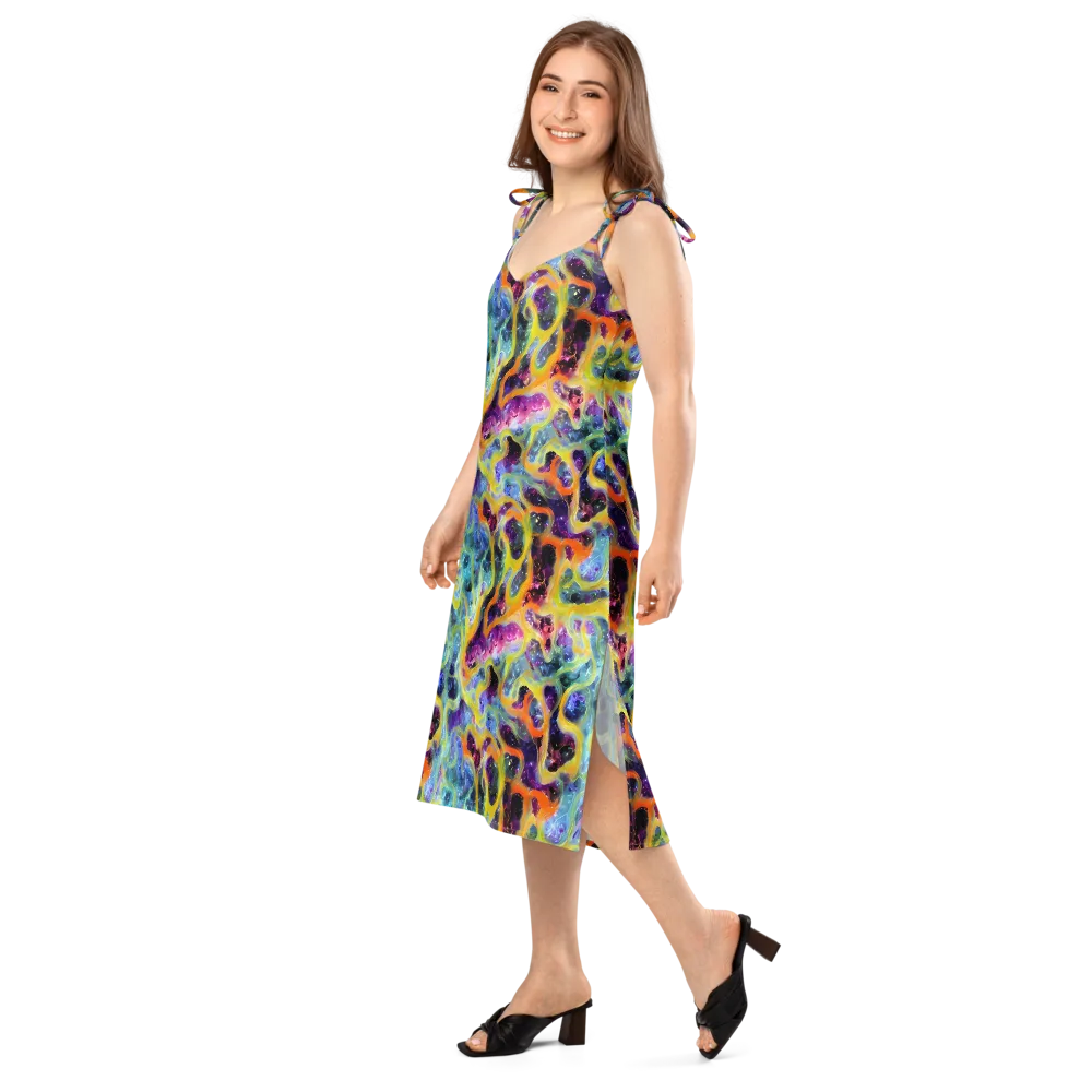 Electric Rivulet on Slip Dress — Left Front