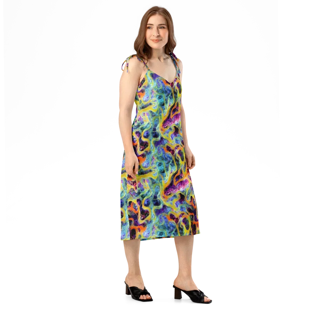 Electric Rivulet on Slip Dress — Right Front