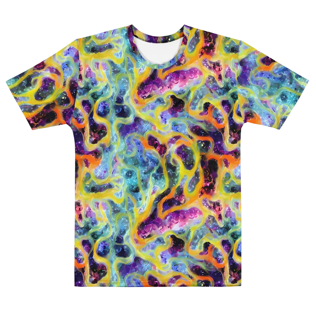 Electric Rivulet on Men's Cotton Crew Neck T-Shirt — Front