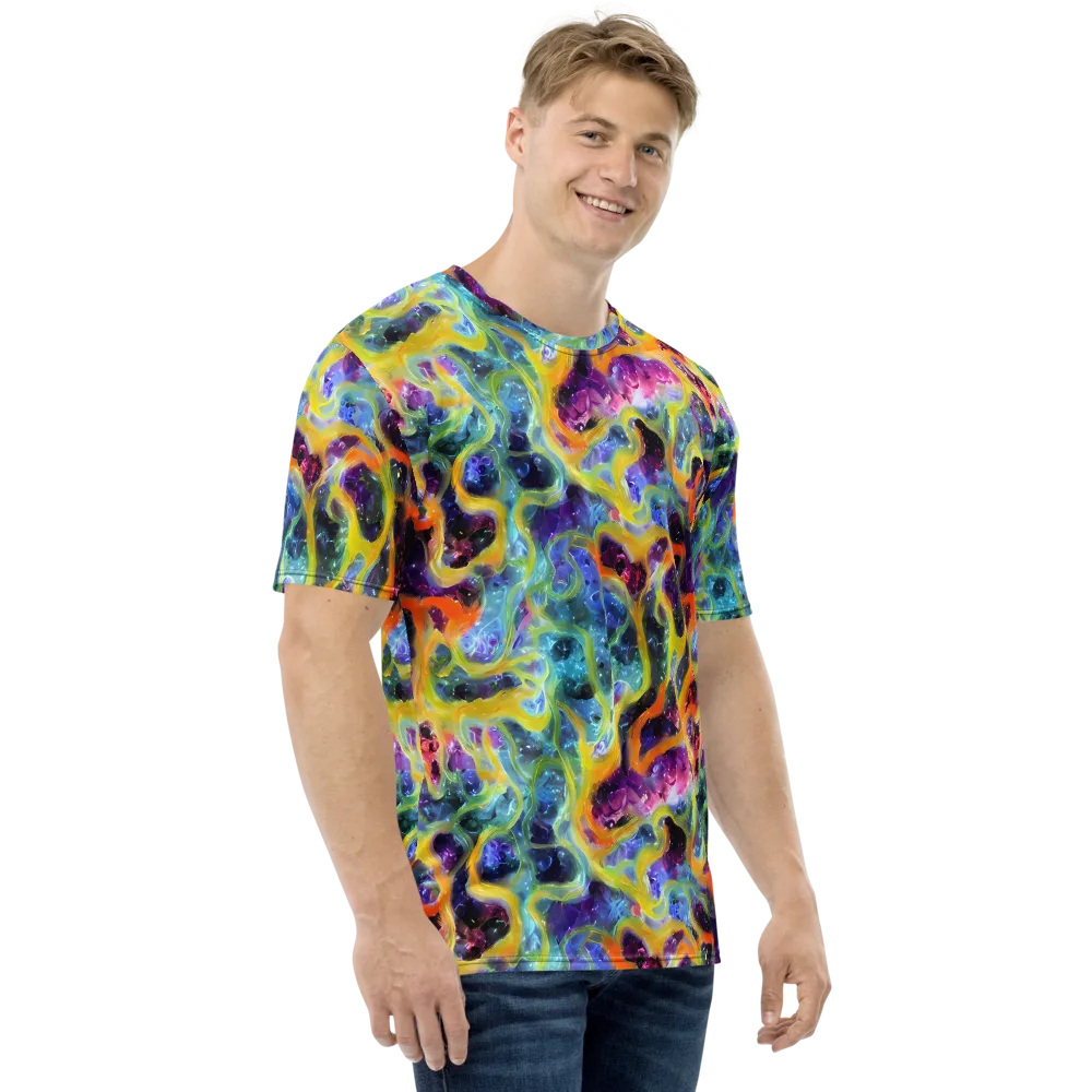 Electric Rivulet on Men's Crew Neck T-Shirt — Right